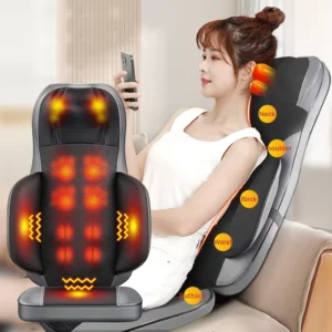 3D Kneading Massage Cushion with Heating and Vibration Shiatsu Neck and Back Massager Massage Chair Back Pain Relief
