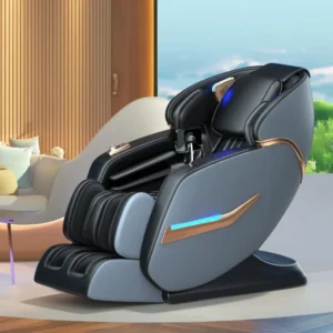3D Massage Chair in White Leather Finish