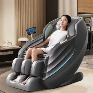 3D Zero Gravity Full Body Massage Chair with SL Foot Roller Heated Parts Bluetooth Speaker Electric Backrest Adjustment