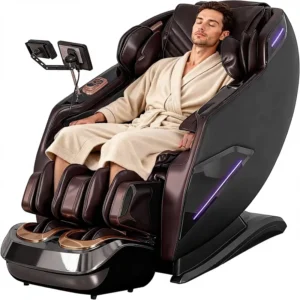 4D Full Body Zero Gravity SL Track Shiatsu Massage Chair Recliner Core Heating 20 Techniques Deep Yoga Stretch Foot Rollers