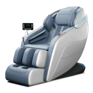 4D Luxury Soft Power Movement Big Touch Screen Extended SL Track Injection Molding Full Body Zero Gravity Massage Chair