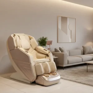 4D SL Track Full Body Airbag 3D Music Touch Screen Wireless Charging Leather Comfort Home Relaxation Waist Heating Massage Chair