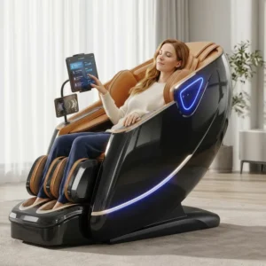 AI Smart Full Body Massage Chair Zero Gravity SL Track Dual Movement Jade Roller Heat Therapy Bluetooth Voice Control Recliner