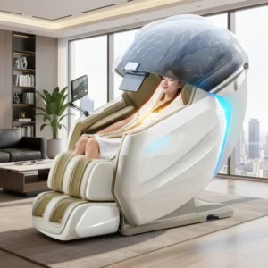 Acoustic Wave 8D Motor Dual Zero Gravity SL Track AI Voice Control Heat Therapy Massage Chair Head Cover Home Wellness