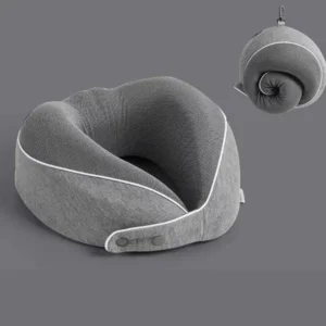 Adjustable Cervical Neck Pillow Memory Foam Contour Orthopedic Support Pillow for Side Sleeper Airplane Car Office Travel