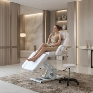 Adjustable Comfortable Modern Portable 3 Section Folding Tattoo Massage Bed Chair Electronic Beauty Bed Metal Frame Home Use