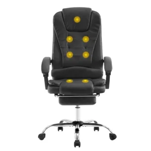 Adjustable Height Executive Recliner Chair 8 Point Vibrating Massage Office Chair with Footrest