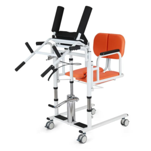 Adjustable Portable Medical Commode Anti Decubitus Toilet Move Wheelchair with Eating Table