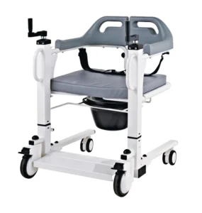 Adjustable Portable Medical Commode Toilet Move Wheelchair with Eating Table