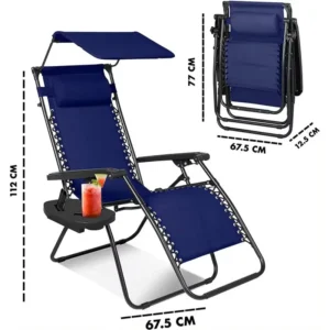 Adjustable Zero Gravity Lounge Chair with Sunshade for Beach Camping