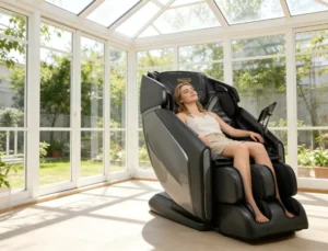 Automatic Body Shape Scanning and Customized Program Massage Chair High rigidity Alloy Chassis Wrinkle resistant Leather Seat