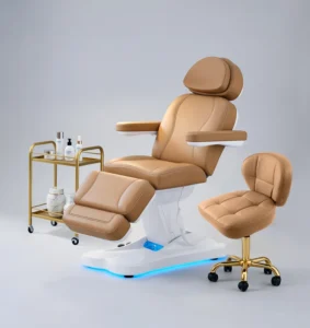 Beige Heating Electric Tattoo Esthetician Chair Lash Facial Beauty Bed Medical Physical Therapy Massage Table