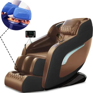 Best Deluxe Multifunction Professional Dual Track Brown Massage Chair Guangzhou Electric Recliner Chair Heat Massage Lift Showroom