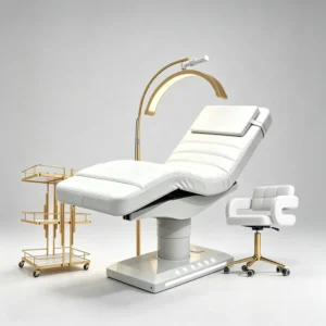 Black Luxury Spa Salon Heating Medical Treatment Esthetician Aesthetic Facial Electric Massage Table Beauty Lash Bed