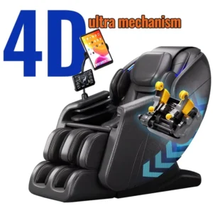 Black Message Chair Kneading Massager Shiatsu Infrared 4d Multifunction Shiatsu Massage Chair Airbags