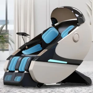 Black Popular Lunchtime Dual Robotic Movement Massage Chair Full Body Small