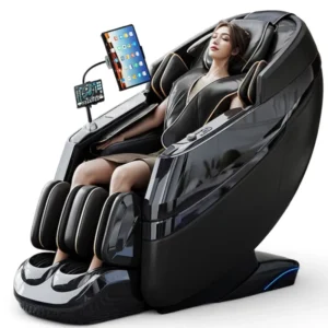 C56 Dual Core Portable PU Leather Large-Sized Luxury 4D Massage Chair Home Full Body Dual Movement SL Rail Zero Gravity