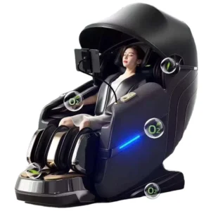 C64 Luxury 3D 4D Thai Stretching Calf Roller Air Shiatsu Kneading SL Track SPA Portable Foldable Massage Chair