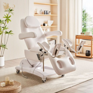 Clinic Leather Esthetician Chair with Wheels Medical SPA Bed