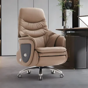 Comfortable Sedentary Business Chair Intelligent Electric Leather Office Reclining Massage Light Luxury Design Five Star Base