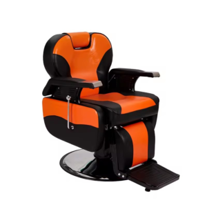 Comfortable Synthetic Leather Backrest Armrests Adjustable Footrest Durable Material Modern Style Barber Chair for Barber Shop