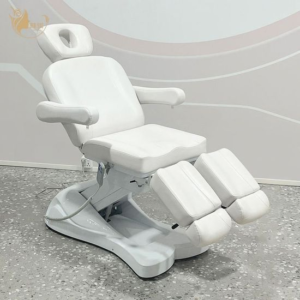 Commercial Tattoo Studio Motorized Adjustable White Leather Tattoo Chair