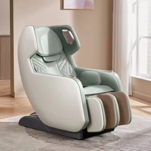 Compact Massage Chair with Independent Hip Mechanism and Foot Rollers
