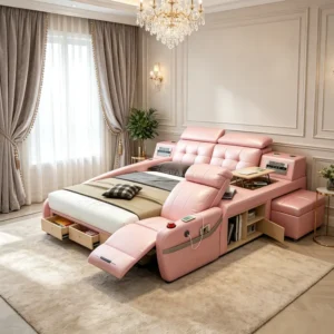 Couch Electric Recliner with Electric Tatami Queen Tech Adjustable Luxury Leather Modern king Size Multifunctional Smart Bed