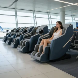 Customizable Color Slate Blue Smart Luxury Massage Chair Home Automatic Zero Gravity Space Capsule with LCD Touch Screen