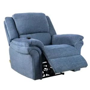 Cy Fabric Modern European Style Electric Mechanism Massage Extendable Recliner Chair with Remote Control Armchair Blue