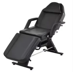 D Luxurious PU Black White Adjustable Leg Beauty Massage Chair Foldable Tattoo Barber Bed Chair Facial Therapy Eyelash