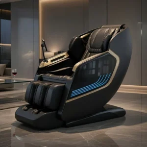 Dual 4D Core AI Controlled Massage Chair Full Body Leg Airbag Dual Calf Rollers Foot SPA Waist Heating Bionic Hand Bluetooth
