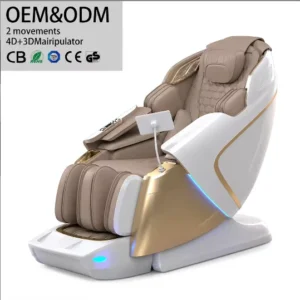 Dual Core 4D Massage Chair 135cm SL Track Steel Gear and Copper Motor CE with 12cm Deep Extension