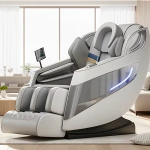 Dual Core Innovative Design Zero Gravity Smart AI Voice Control Massage Chair Full Body Airbags Heated Foot Rollers
