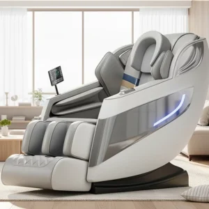 Dual Core Innovative Design Zero Gravity Smart AI Voice Control Massage Chair with Full Body Airbags and Heated Foot Rollers