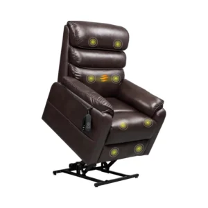 Dual Motor Power Lift Recliner Chair Elderly Electric Lay Flat Sleeper Massage Reclining