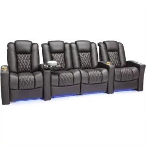 Dual Motors Electric Recliner Massage Chair Theater Living Room Sofa Functional Genuine Leather Couch Cinema Double Power Seats