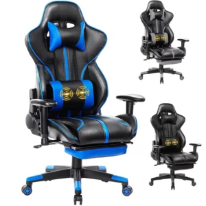 E sports Gaming Chair Comfortable Long time Sitting Ergonomic Reclining Massage Gamer Chair with Footrest