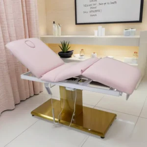 Electric 3 Motor Facial Chair & Beauty Bed With PU Leather Metal Frame Modern Design For Living Room Massage Body Therapy