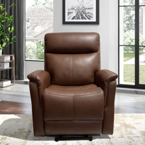 Electric Adjustable Lift Extendable Leather Massage Armchair Metal Frame Modern Zero Gravity Riser Chair