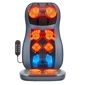Electric Back Heating Vibrating Home Office Massage Cushion Lumbar Neck Shiatsu Kneading Massager