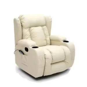 Electric Heated Massage Recliner Chair Premium Swivel Rocking Leather Sofa Single Glider Living Room