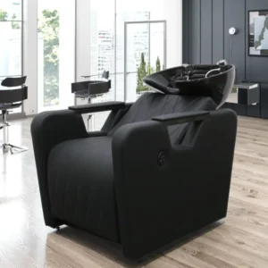 Electric Height Adjustable Leg Rest Shampoo Chair Ceramic Basin Modern Design