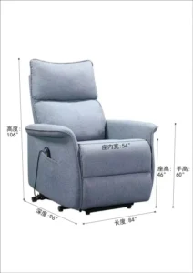 Electric Living Room Okin Motor Linen Fabric Lift Recliner Sofa for Elderly