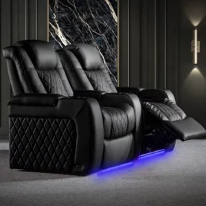 Electric Massage Recliner Chair Power Reclining Leather Sofa with Reflexology Function for Home Theater and Living Room