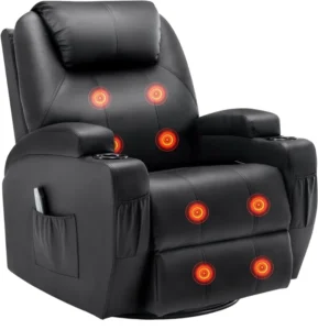 Electric Power Lift Recliner Chair for Elderly with Okin Motor PU Leather Massage Heating Single Sofa for Senior Care