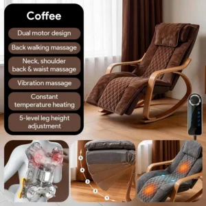 Electric Shiatsu Vibration Muscle Relax Comfort Rocking Recliner Chair with Massage