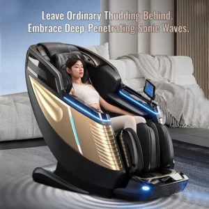 Electric Sonic Wave 3D SL Track Full Body Massage Chair Zero Gravity Dual Movement Thai Stretch AI Voice Control Office Luxury
