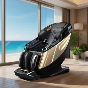 Electric Sonic Wave 3D SL Track Full Body Massage Chair Zero Gravity Thai Stretch AI Voice Control Office Luxury
