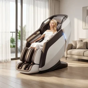 Electric Zero Gravity Full Body Massage SL Track Smart Voice Control 8 Auto Modes Heating Therapy System Massage Chair